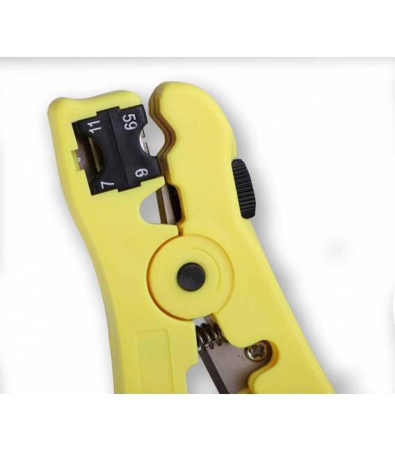 DENRG11-7 Abisolierwerkzeug Abisoliermesser für mehrere Koaxialkabel RG59 RG6 RG11 RG17 und Telefonkabel 