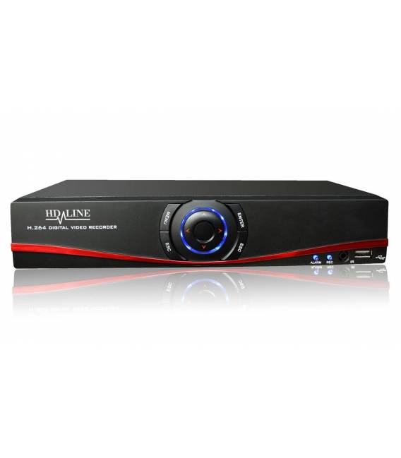 HD-LINE Recorder DVR 4 Outputs Hybrid AHD/ IP - Security Camera AHD 960P/ IP 1080P 