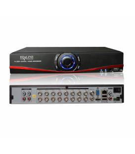 HD-LINE Enregistreur DVR 16 sorties Hybride AHD et IP - H.264 Vidéosurveillance caméras AHD 960P et IP 1080P 