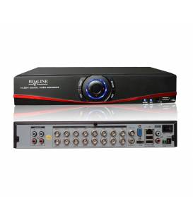 HD-LINE Enregistreur DVR 16 sorties Hybride AHD et IP - Vidéosurveillance caméras AHD 960P et IP 1080P 