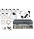 Kit videosurveillance DVR 8 sorties + 8 Cameras domes PL-50B + 8x 20m cable BNC blanc + 1 adaptateur 8en1 + 1 alimentation 5A