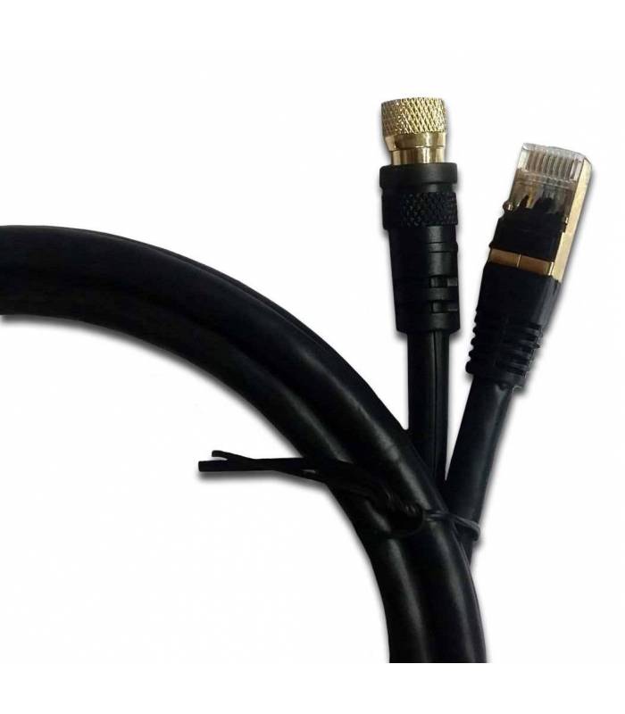 Cable coaxial DUO 1.5M Ethernet avec connecteurs F dorés - BFSAT