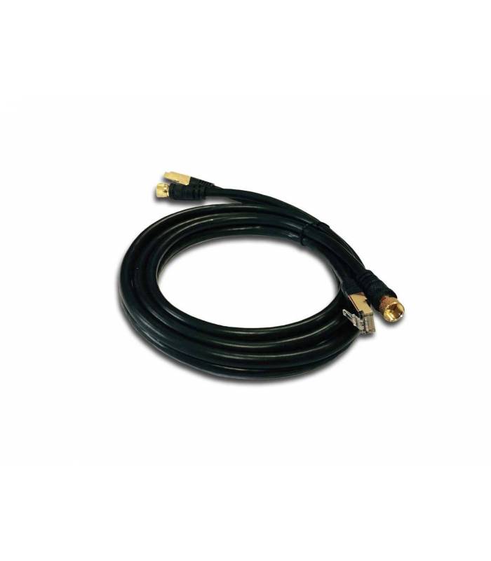Cable coaxial DUO 1.5M Ethernet avec connecteurs F dorés - BFSAT