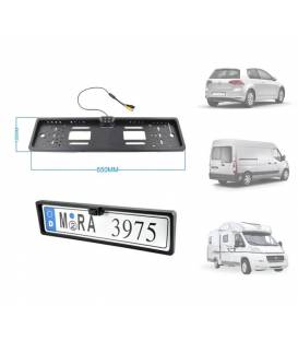 Mini Caméra voiture support plaque d'immatriculation - Fixation avant / arrière - Angle 170° LED IR Nuit - Waterproof