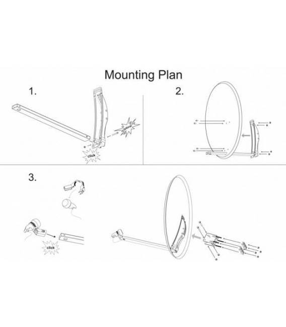 HD-LINE Sat Schüssel Antenne Stahl 120cm Anthrazit