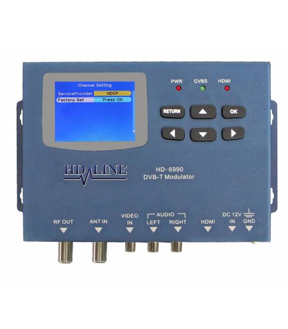 HD-LINE HD 6990 Modulateur numérique DVB-T - Ecran LCD 2,4" - HDMI RCA AV