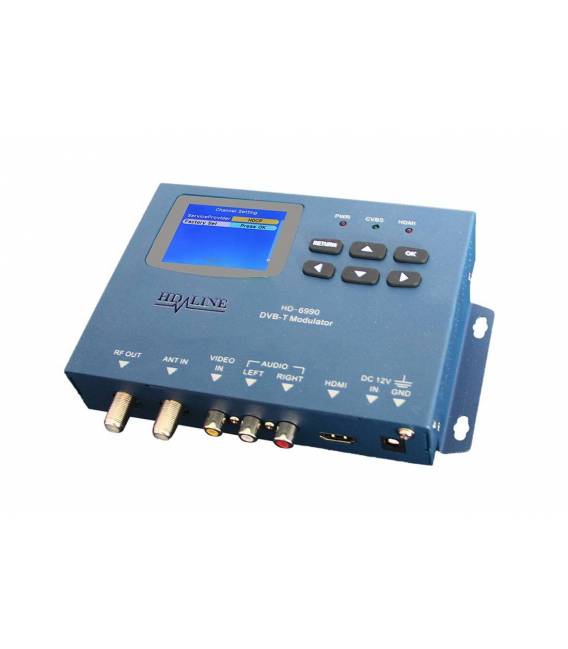 HD-LINE HD 6990 Modulateur numérique DVB-T - Ecran LCD 2,4" - HDMI RCA AV