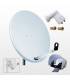 Kit HD-LINE PRO Parabole 100cm acier blanche + LNB Twin + Protection anti-pluie + 2 connecteurs