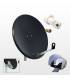 Kit HD-LINE PRO Parabole 80cm acier anthracite + LNB Single + Protection anti-pluie + 1 connecteur