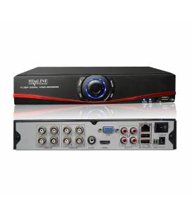 HD-LINE Enregistreur DVR 8 sorties Hybride AHD et IP - H.264 Vidéosurveillance caméras AHD 960P et IP 1080P 