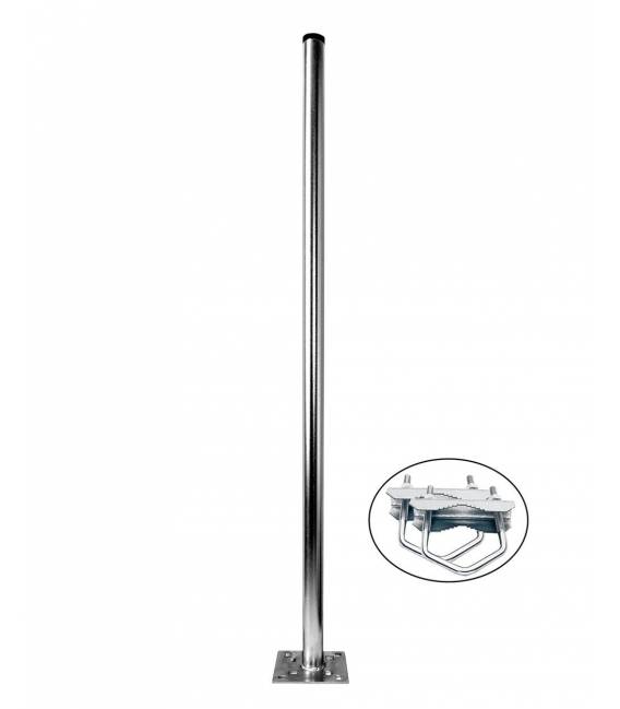 HD-LINE Mast mit Schelle Halterung Antenne BALKON 150 cm für Spiegel Sat Schüssel - Decke & Boden & Dach & Balkon Montage