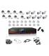 Kit Vidéosurveillance IP NVR 8 dômes IP1200 8 caméras IP1300 16x 20m RJ45 16x adaptateurs RJ45 2 1/8 splitter 2 Alim