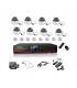 Kit Vidéosurveillance IP NVR 8 dômes IP-1200DC 8x 20m RJ45 8x adaptateurs DC/RJ45 1/8 splitter Alim