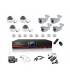 Kit Vidéosurveillance IP NVR 4 dômes IP-1200 4 caméras IP-1300 8x 20m RJ45 8x adaptateurs DC/RJ45 1/8 splitter Alim