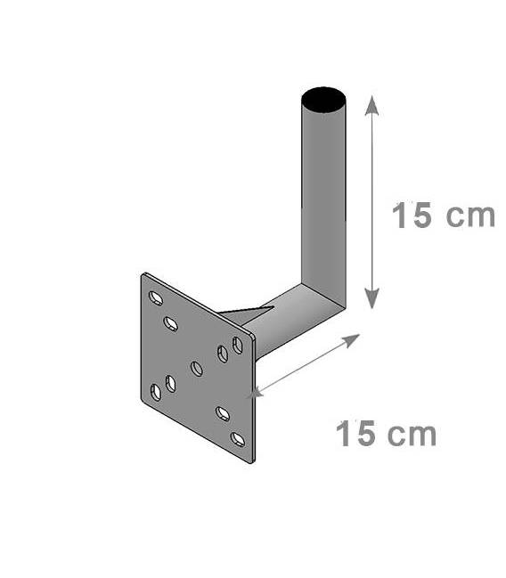 HD-LINE Geländerhalterung Sat Antennen SAT-Halter, 15 cm Wandabstand Mastroh Halter Sat Antennenmast