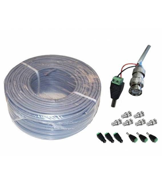 RG59 CU CCTV + POWER cable 100m Coaxial pour camera