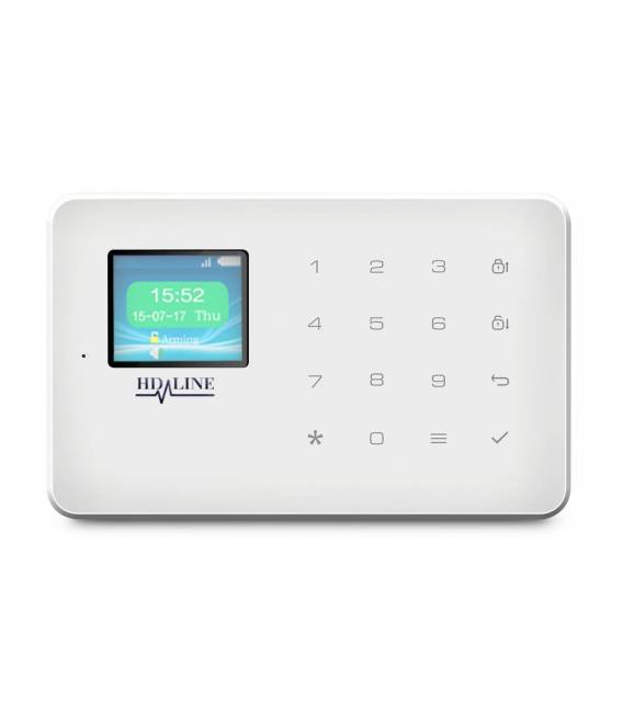  HD-LINE AL-18 Kit alarme sans fil GSM pour carte SIM uniquement + APP IOS Android + Détecteurs porte / PIR avec télécommandes