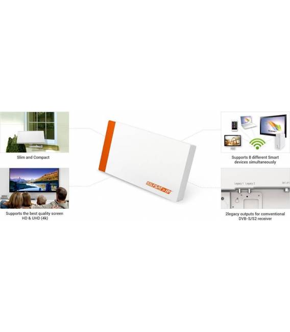 SELFSAT IP36 Antenne plate satellite convertisseur IPTV via Home Network WLAN