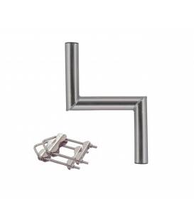 Fixation murale Z + Brides Déport 30CM Bras pour antenne TV et parabole en façade - Acier galvanisé 42mm