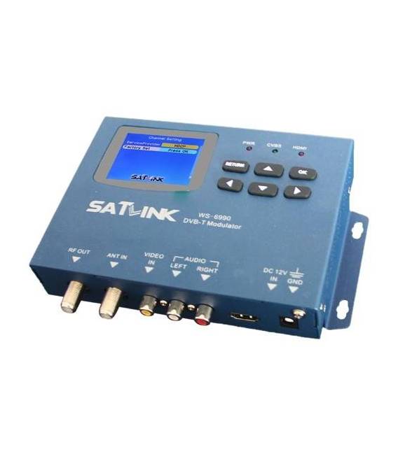 SATLINK WS-6990 Modulateur numérique DVB-T - Ecran LCD 2,4" - HDMI RCA AV Route DVB-T