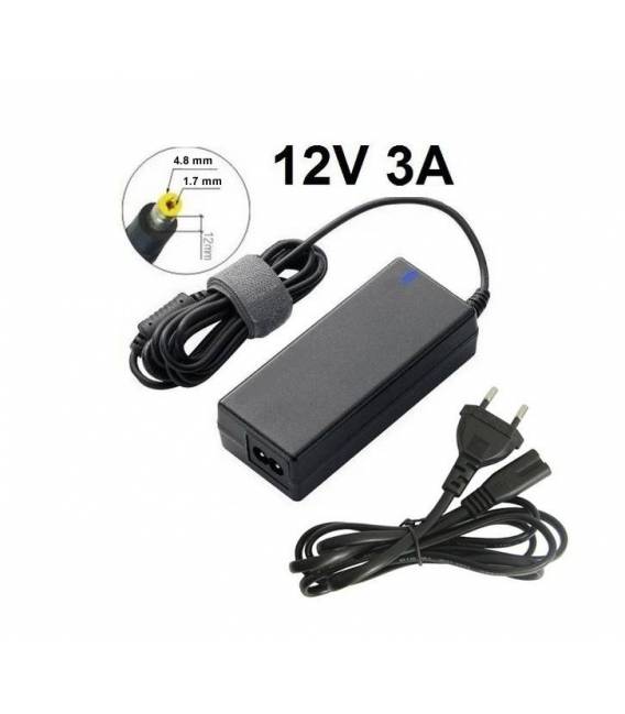 Chargeur de batterie ordinateur portable 12V 3A - Fiche 4.8 x 1.7 mm