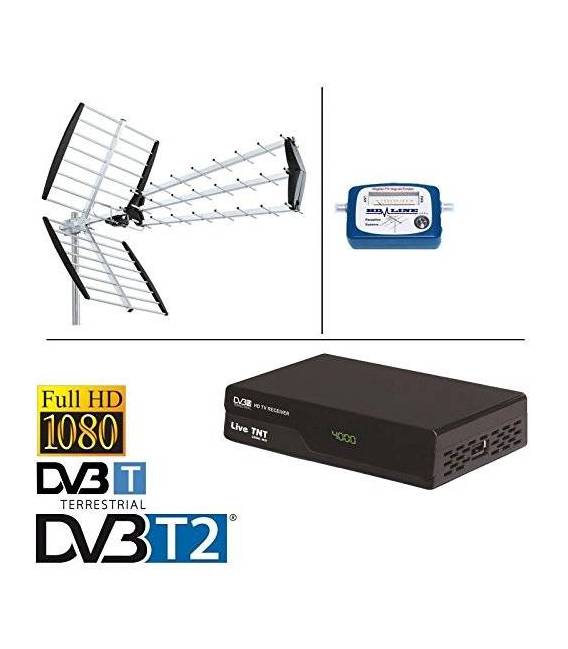 ANTENNE TNT Set 18 DB MINI RECEIVER Terrestrisches Messgerät Kabel