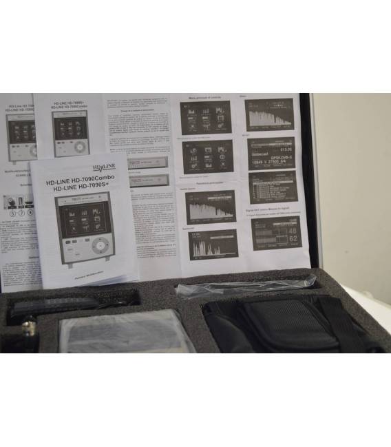 HD-LINE HD-7090S+ Satfinder Pointeur satellite HD DVB-S2 / Testeur Caméras CCTV + Valise de transport et accessoires