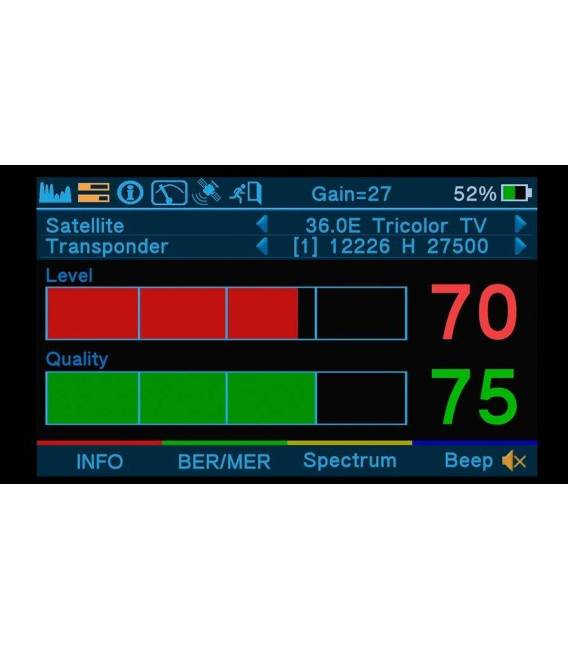 HD-LINE HD-7090S+ Satfinder Pointeur satellite HD DVB-S2 / Testeur Caméras CCTV + Valise de transport et accessoires