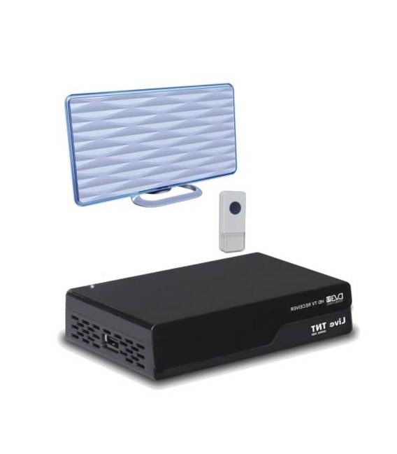 DVB-T2 Mini Antenne Innen Zimmerantenne + Terrestrischer Receiver HD Scart