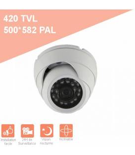 Camera de surveillance MD-200W Dome CCTV gris IR 24 LED - Couleur 420TVL métal
