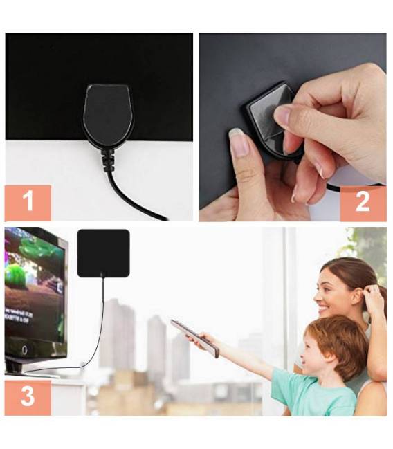 HD-960B Antenne TNT HD terrestre intérieure DVB-T2 Full HD HDTV - UHF / VHF / FM Ultra plat bfsat.fr