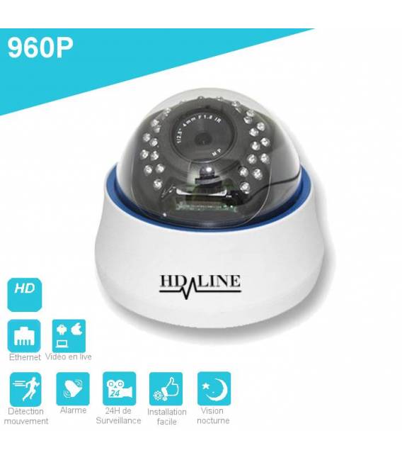 Caméra IP Dôme IP-1200DC Vidéosurveillance 960P - Ethernet - Nocturne - Alerte - bfsat.fr