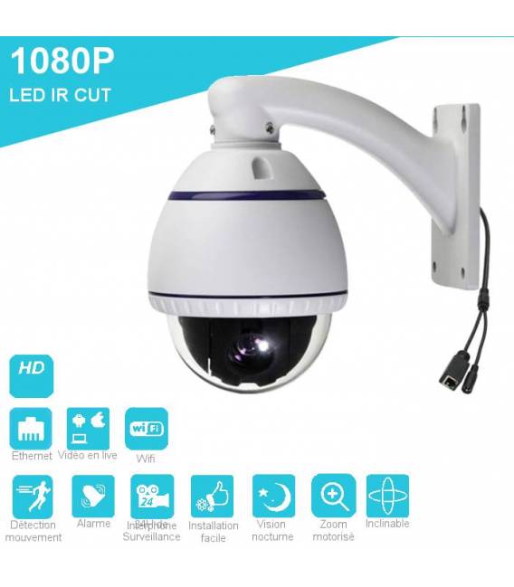 Camera de surveillance motorisée 360 ° zoom optique 10X PTZ-1080P bfsat