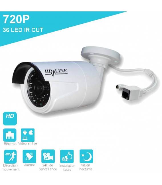 IP Farb Überwachungskamera IP-1250WC Videoüberwachung 720P Innen/Außen Waterproof 36 LED Tag/Nacht IR CUT Metall