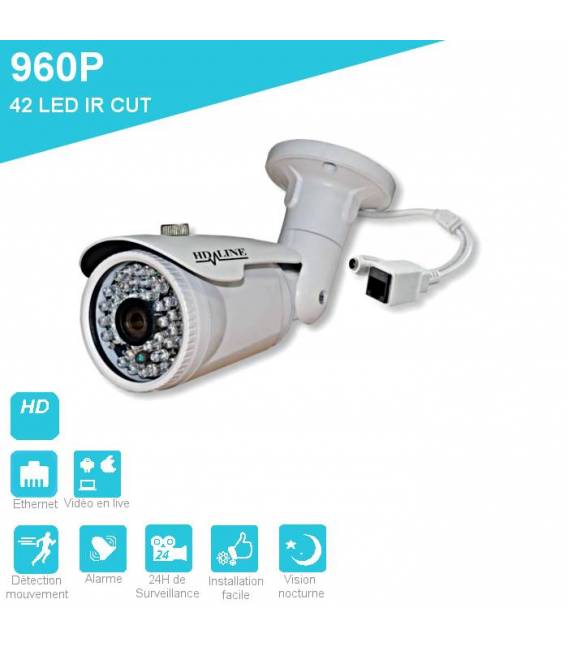 IP Farb Überwachungskamera IP-1300WC Videoüberwachung 960P Innen/Außen Waterproof 42 LED Tag/Nacht IR CUT Metall