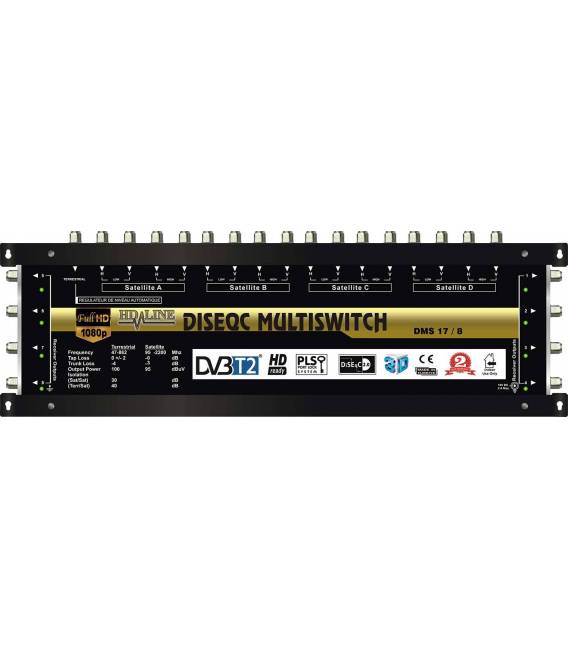SET HD-LINE PRO MULTISWITCH 17/8 - 4 SATELLITES - 1 TERRESTRE / 8 DEMOS