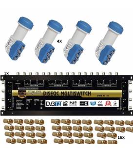 SET HD-LINE PRO MULTISWITCH 17/8 - 4 SATELLITES - 1 TERRESTRE / 8 DEMOS