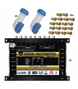 SET HD-LINE PRO MULTISWITCH 9/12 - 2 SATELLITES - 1 TERRESTRE / 12 DEMOS
