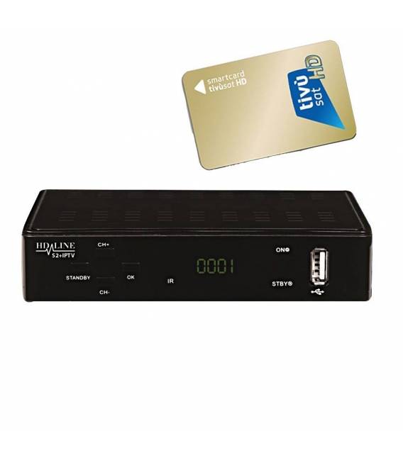 HD-LINE OTTBOX CARTE TIVUSAT DVB-S2+ IPTV Box multimédia Combo Compatible WIFI 3G Xtream