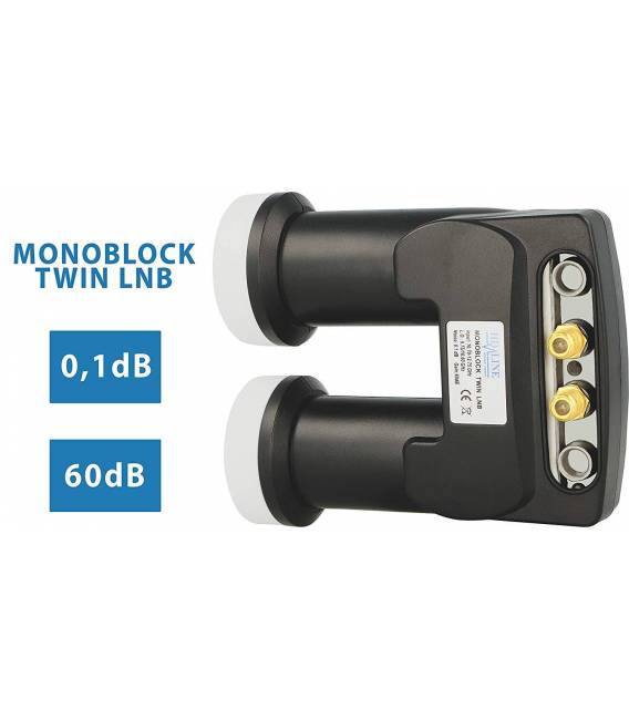 HD-LINE monobloc TWIN with connector gold LNB 0.1db FULL HD 3D