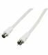 CABLE COAXIAL ANTENNE BLANC 1.5m MALE/CONNECTEUR F