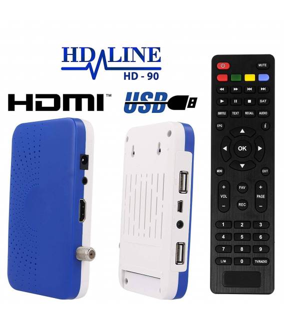 Récepteur Mini Sat hd-line HD-90 — Récepteur Satellite S / S2 ✓Full HD ✓1080 P ✓HDMI ✓2 x USB 2.0 ✓HDTV [Récepteur satellite num