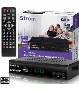 Strom 506 DVB-T2 Digital Receiver - (Terrestrial DTT Decoder) ✓DVB-T / DVB-T2 ✓Full HD ✓MPEG 2 ✓MPEG 4 ✓H.265 ✓1080i ✓1080