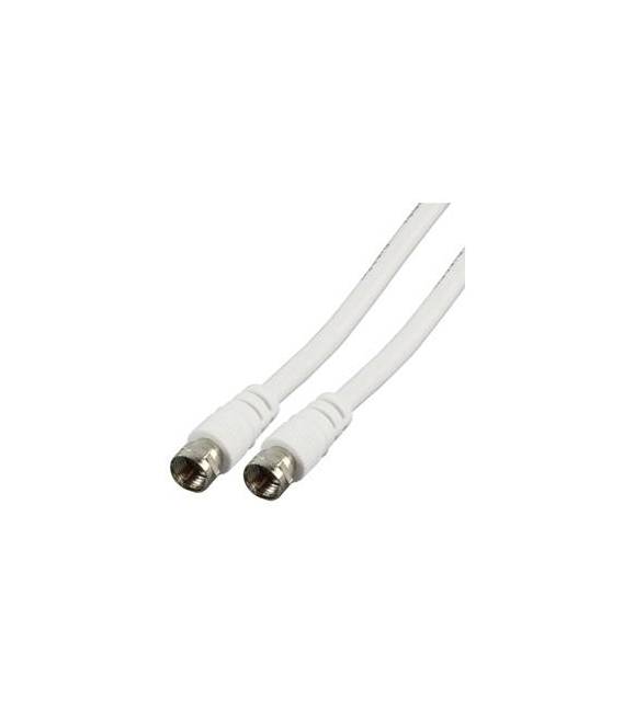 CABLE COAXIAL ANTENNE 1.5m CONNECTEUR /CONNECTEUR F/F BLANC