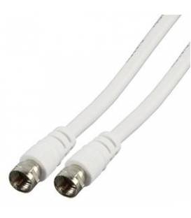 CABLE COAXIAL ANTENNE 1.5m CONNECTEUR /CONNECTEUR F/F BLANC