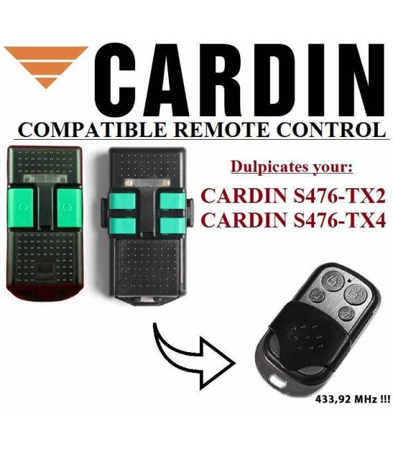 Cardin ✓S476-TX2 ✓S476-TX4 Telecommande Universelle de Portail — Telecommande Garage Universelle [ 433,92 Mhz ] — 4 Kanal