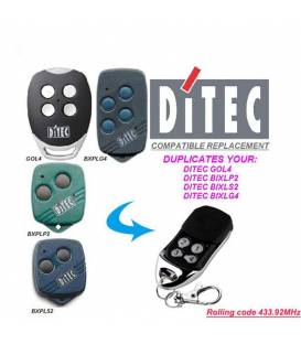 HD-LINE Universal Fernbedienung Garagentor — Kompatible ✓DITEC ✓ Nice ✓ V2 [ 433.92 Mhz ] — 4 Kanäle — Garage Remote Contr