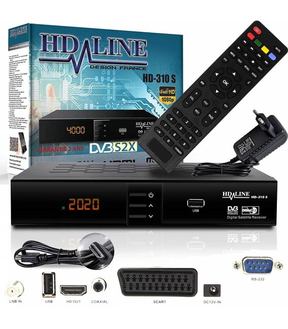 HD-Line | HD-310 Digitaler Satelliten Receiver —✓HD ✓FTA ✓USB ✓DVB-S2 ✓HDMI ✓DVB-S SCAR T