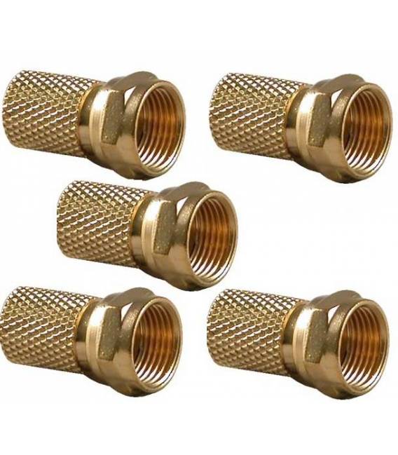 Lot 5 Fiches F OR coaxial 6,8 MM CONNECTEUR F GOLD