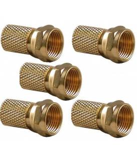 Lot 5 Fiches F OR coaxial 6,8mm CONNECTEUR F GOLD